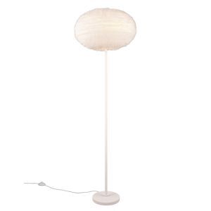 Beżowa lampa stojąca tkanina, Vijay, z przełącznik