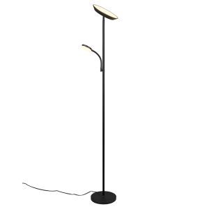 Czarna lampa stojąca nowoczesna, Shahid, 17W, regulowana ciepła do zimnej bieli LED, z dotykowy ściemniacz