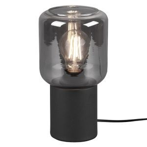 Czarna lampa stołowa nowoczesna, Gail, z przełącznik