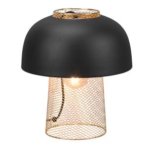 Czarna lampa stołowa industrialna, Sylvano, z przełącznik