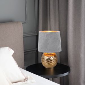 Ceramiczna lampa stołowa złota, Jorre, z przełącznik