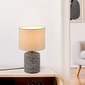 Ceramiczna lampa stołowa brązowa, Boban, z przełącznik