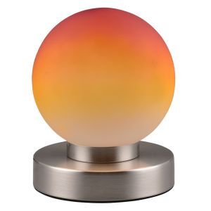 Niklowa lampa stołowa metalowa, Serdal, z przełącznik