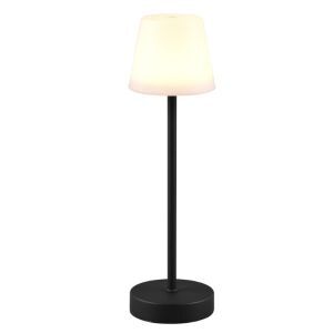 Czarna lampa stołowa akumulatorowa plastikowa, Suman, 2W, regulowana ciepła do zimnej bieli LED, IP44, z dotykowy ściemniacz