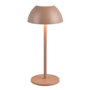 Brązowa akumulatorowa lampa stołowa zewnętrzna nowoczesna, Rakesh, 1,7W, 3000K LED, IP54, ściemniana w 3 krokach