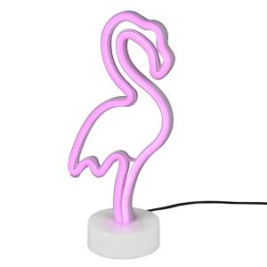 Różowa lampa stołowa dla dzieci plastikowa, Serian, 1W, 3000K LED