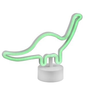 Biała lampa stołowa dla dzieci plastikowa, Dino, 2W, 3000K LED, z przełącznik