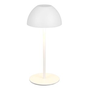Biała lampa stołowa akumulatorowa plastikowa, Mikhail, 2W, 3000K LED, IP44, z dotykowy ściemniacz