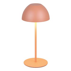 Pomarańczowa lampa stołowa akumulatorowa plastikowa, Mikhail, 2W, 3000K LED, IP44, z dotykowy ściemniacz
