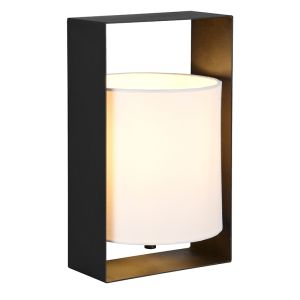 Czarna lampa stołowa nowoczesna, Radhika, z przełącznik