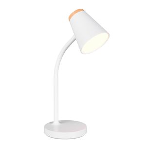 Biała lampa stołowa nowoczesna, Rahul, 4,5W, 3000K LED, z przełącznik
