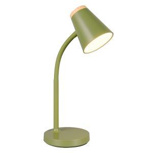 Zielona lampa stołowa nowoczesna, Rahul, 4,5W, 3000K LED, z przełącznik