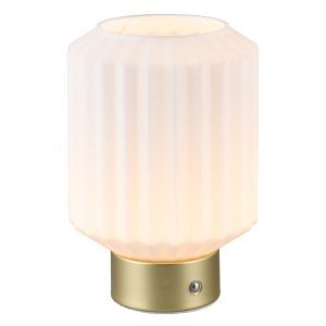 Mosiądz lampa stołowa akumulatorowa retro, Tamer, 2W, 3000K LED, z dotykowy ściemniacz