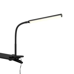 Czarna lampa zaciskowa nowoczesna, Rommert, 5W, regulowana ciepła do zimnej bieli LED, z dotykowy ściemniacz