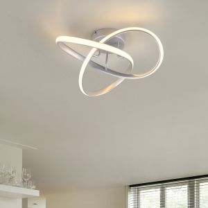 Srebrna lampa sufitowa design, Suat, 15W, 3000K LED