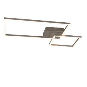 Niklowy plafon sufitowy nowoczesny, Binc, 25W, 4000K LED, ściemniana w 3 krokach