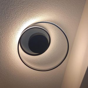 Ciemnoszary plafon sufitowy nowoczesny, Sassandra, 22W, 3000K LED, ściemniana w 3 krokach