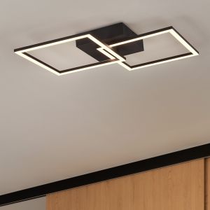 Czarny plafon sufitowy nowoczesny, Margaux, 20W, 3000K LED