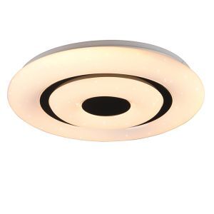 Biała inteligentna lampa sufitowa nowoczesna, Rinske, 16W, regulowana ciepła do zimnej bieli LED, z pilot