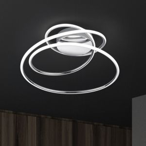 Chromowany plafon sufitowy design, Marell, 36W, 4000K LED, ściemniana w 3 krokach