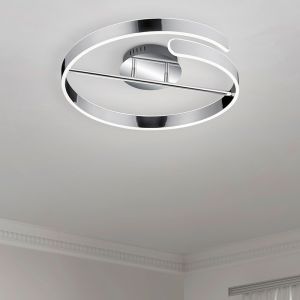 Chromowany plafon sufitowy design, Resy, 37W, 4000K LED, ściemniana w 3 krokach