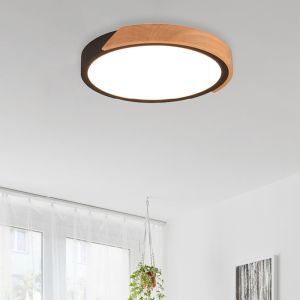Czarny plafon sufitowy nowoczesny, Nevil, 20W, 3000K LED, ściemniana w 3 krokach
