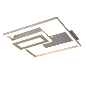 Niklowy plafon sufitowy design, Shun, 22W, 3000K LED