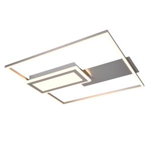 Niklowy plafon sufitowy design, Shun, 32W, regulowana ciepła do zimnej bieli LED