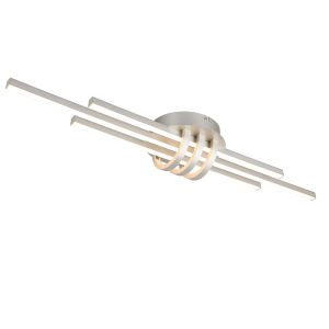 Niklowy plafon sufitowy nowoczesny, Saloua, 20W, 3000K LED, ściemniana w 3 krokach