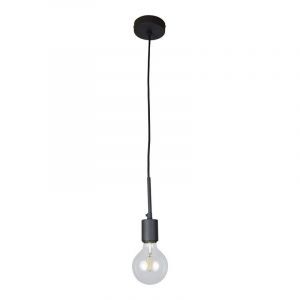 Industrialna lampa wisząca bez abażur czarna, Bolb