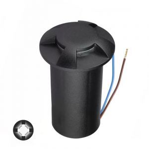 Nowoczesna lampa najazdowa czarna, Marcus, 1W, 6500K LED, IP67