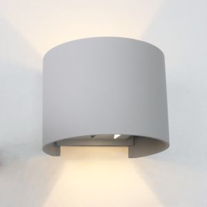 Nowoczesny kinkiet up down szary, Dion, 6W, 3000K LED, IP65