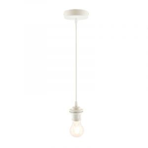 Nowoczesna lampa wisząca bez abażur biała, Rika