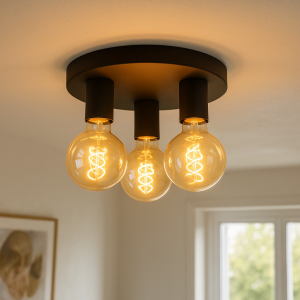 Nowoczesna lampa sufitowa czarna, Rami
