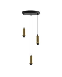 Aluminiowa lampa wisząca bez abażur złota, Rika