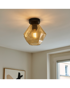 Retro lampa sufitowa bursztynowa, Anoek