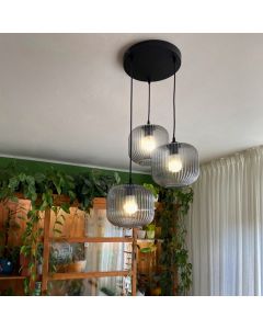 Retro lampa wisząca szara, Charlois