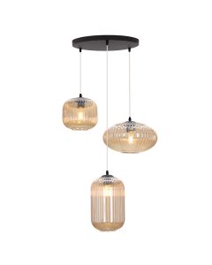 Retro lampa wiszaca bursztynowa, Charlois