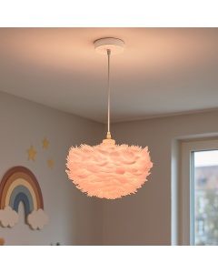 Tkanina lampa wisząca różowa, Suzie