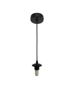 Metalowa lampa wisząca bez abażur czarna, Aafje, IP44