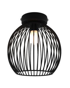 Industrialna lampa łazienkowa sufitowa czarna, Wiro, IP44