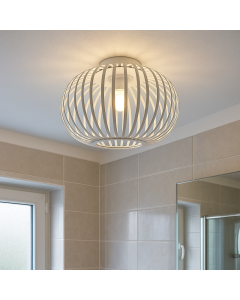 Industrialna lampa łazienkowa sufitowa biała, Lieve, IP44