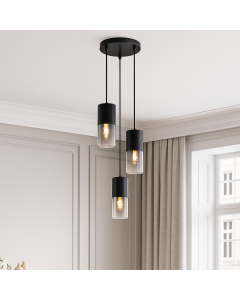 Nowoczesna lampa wisząca czarna, Huy
