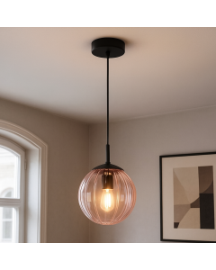 Retro lampa wisząca różowa, Rifka