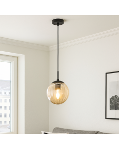 Retro lampa wisząca bursztynowa, Rifka