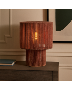 Rustykalna lampa stołowa czerwona, Sanny, z przełącznik