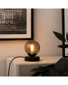 Design lampa stołowa szara, Stacy, z przełącznik