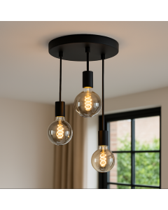 Aluminiowa lampa sufitowa czarna, Swen