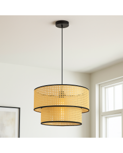 Rattanowa lampa wisząca brązowa, Kirsten