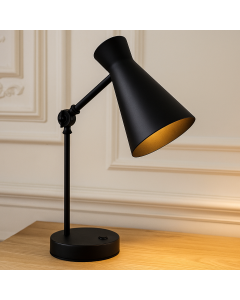 Nowoczesna lampa stołowa czarna, Steve, z przełącznik